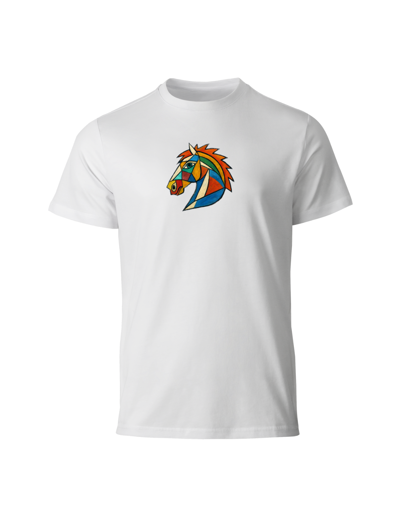 Front of plain white t-shirt.