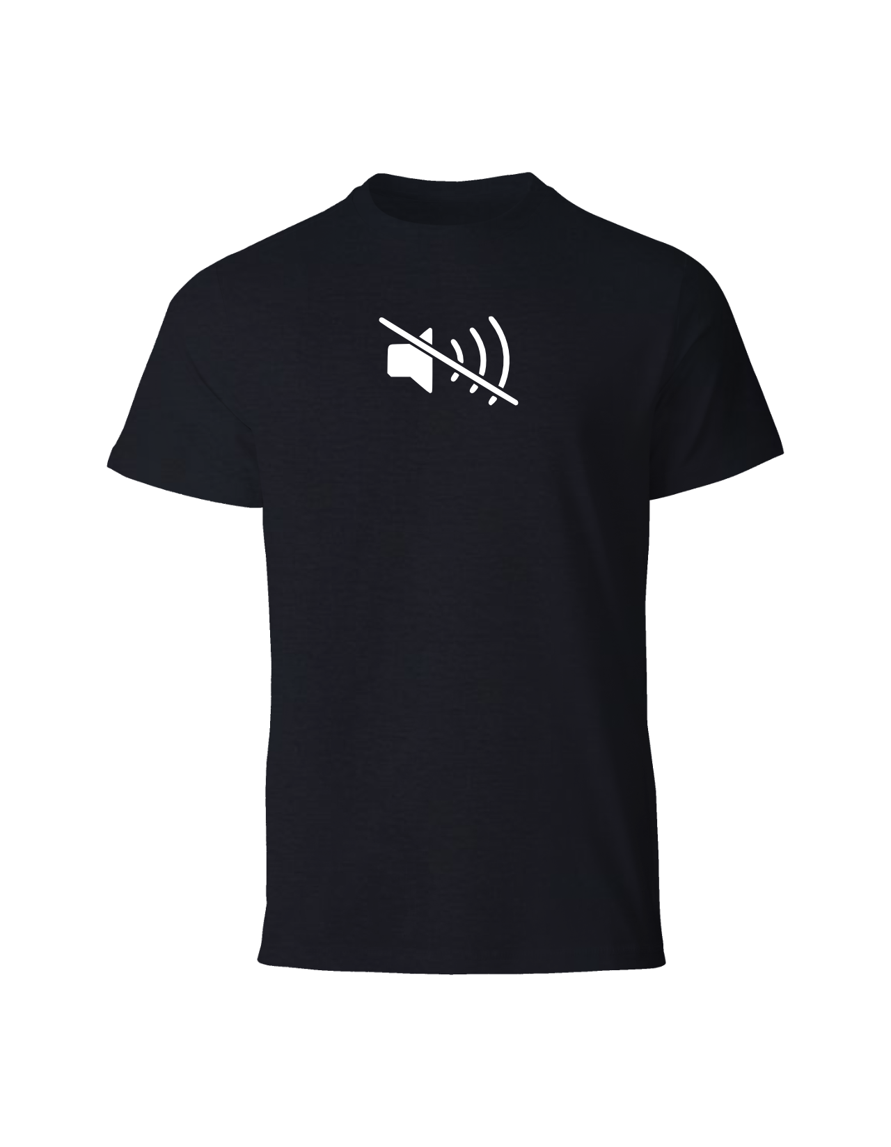 Shirt with a mute button for the world.