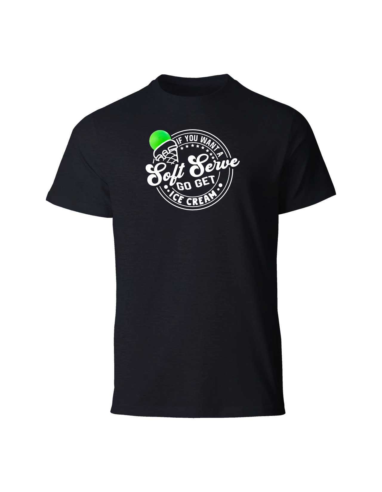 Front of plain white t-shirt.
