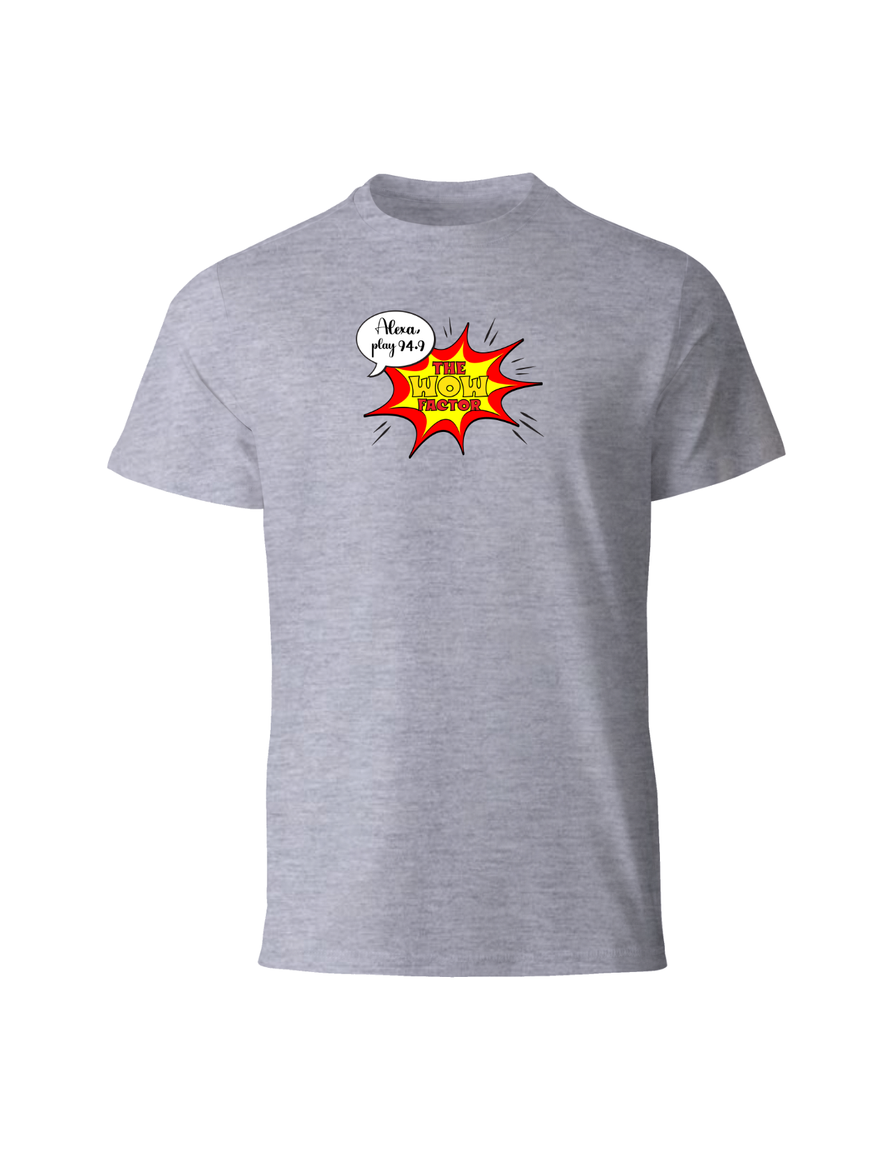 T-shirt saying play the WoW Factor.